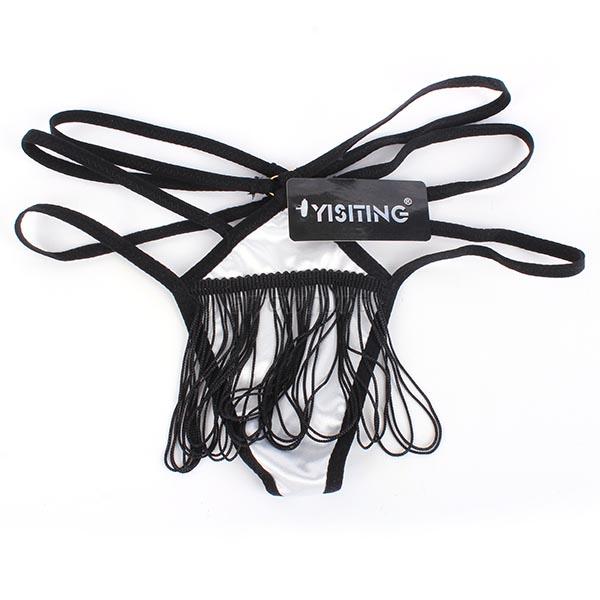 Womens Crotchless Thong Sexy Panties G String Panty Rope Tassel Briefs 