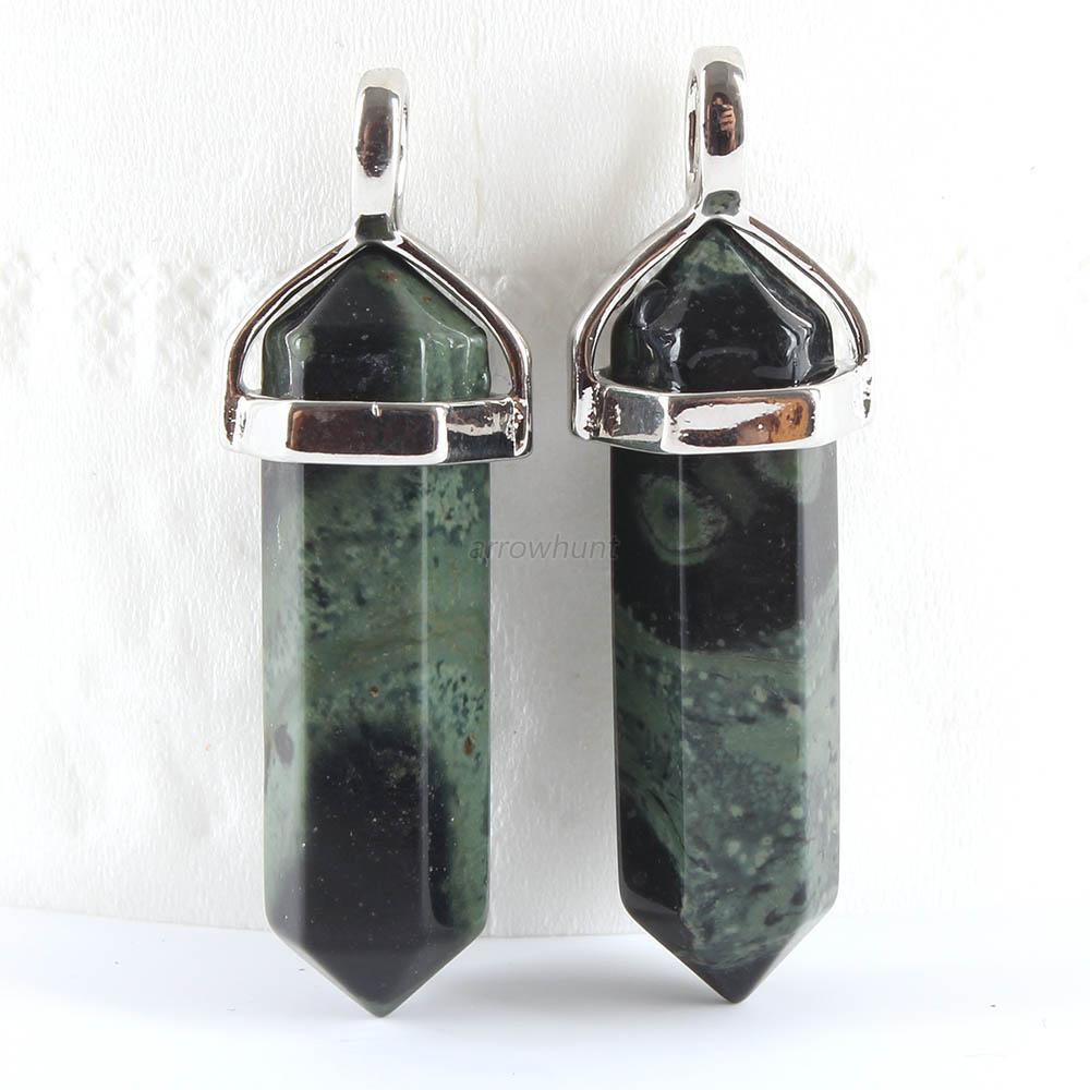 Multicolor Gemstone Natural Crystal Quartz Hexagonal Point Pendants