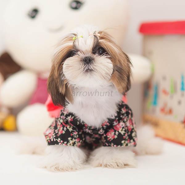 Pet Dog Clothes Puppy Floral Japanese Kimono Clothing Costume Princess