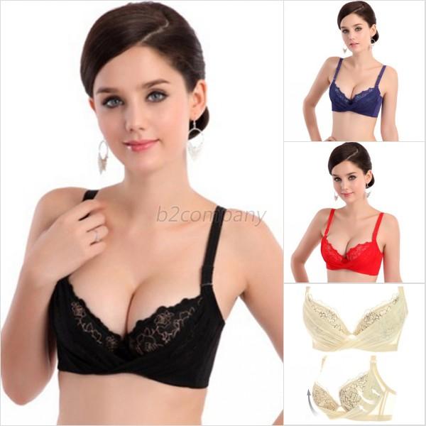 Sexy Girls Womens Flower Underwired Side Support Deep V Plunge Push Up Bra Boost Ebay 