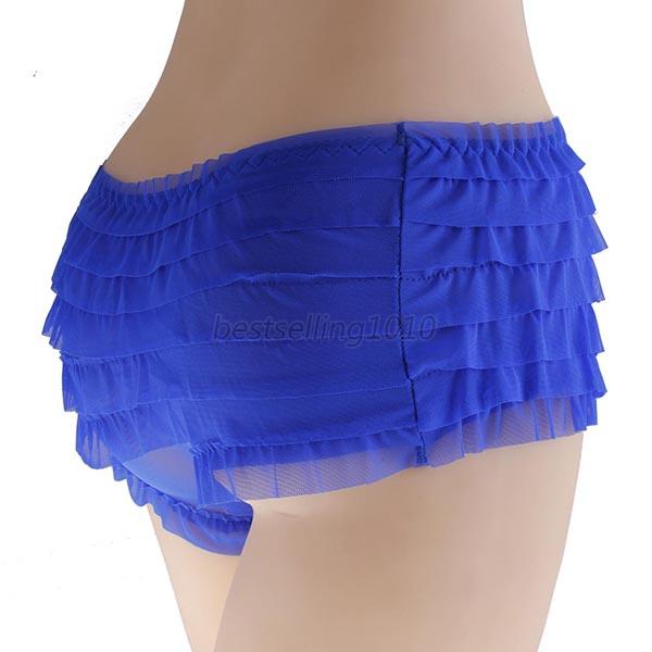 Womens Sexy Lace Ruffle Pleated Panties Cozy Knicker Underwear Briefs ...