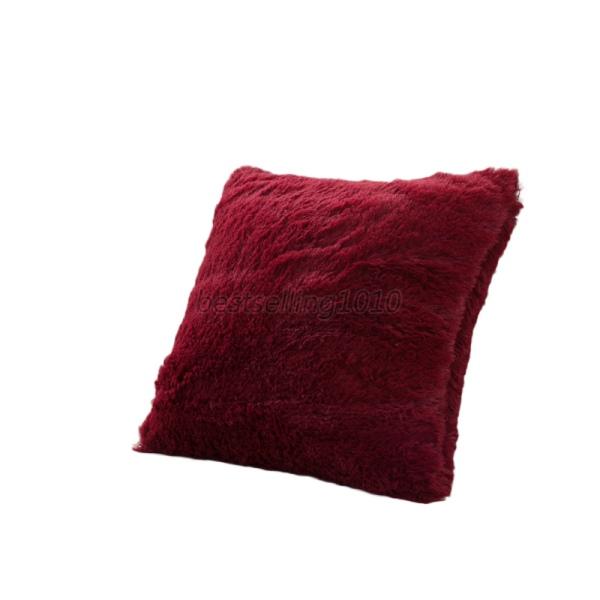 Super Soft Cushion Cover Long Plush Solid Bed Sofa Throw Pillow Case Home Decor eBay
