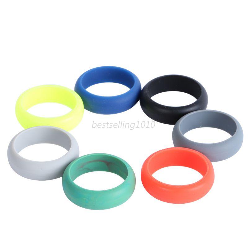 Fashion Mens Boy Rubber Silicone Wedding Ring Band Military Police B88