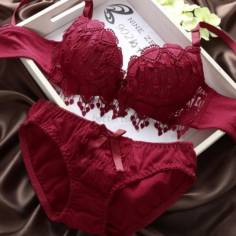 Sexy Push Up Lace Bra And Panty Set Ladys Embroidery Deep V Lingerie Knicker Us Ebay 2243