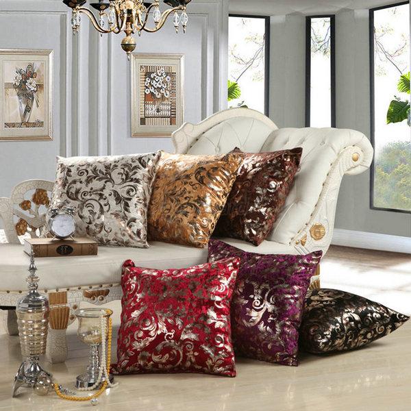Luxury Silver Floral Cushion Throw Pillow Case Cover Sofa Decor 18