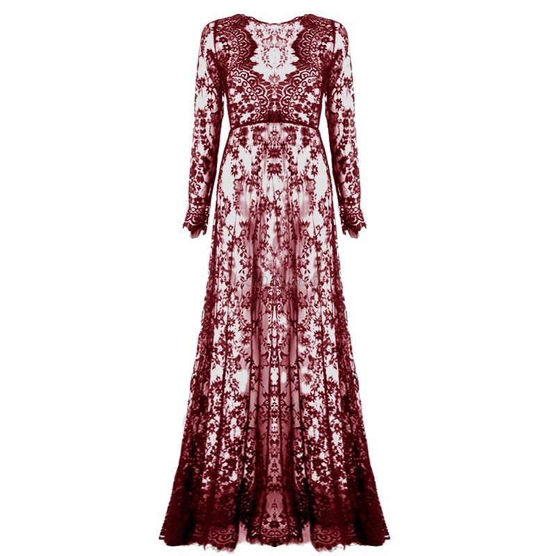 Plus Size Women Lace Floral Boho  Long Maxi Dress  Party 