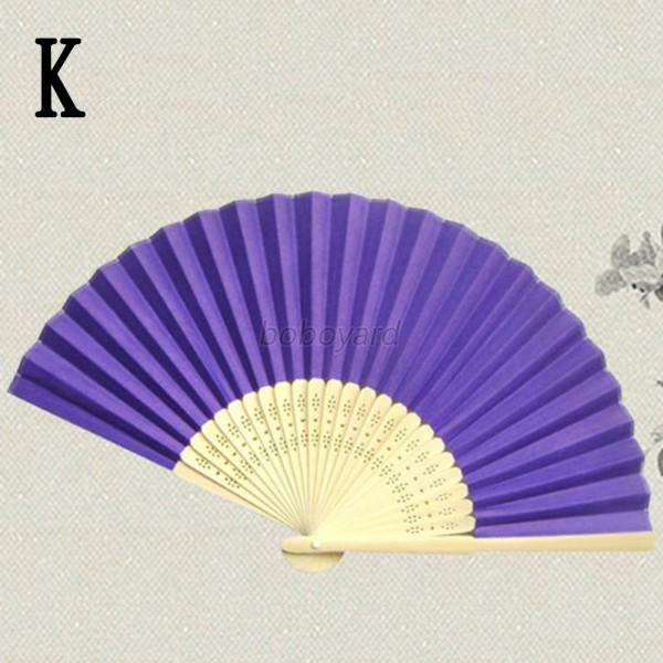 17 Colors Folding Paper Fan Wedding Party Favors Hand Held Fan Home