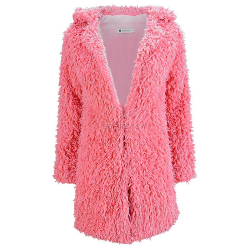 Women Girl Winter Loose Fluffy Bear Ear Hoodie Hooded Jacket Warm ...