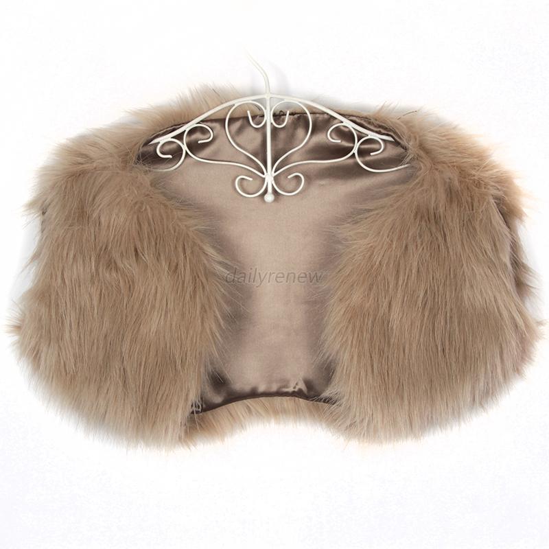 Faux Fur Women Wedding Bridal Wraps Shrug Bolero Jackets Bridal Coat