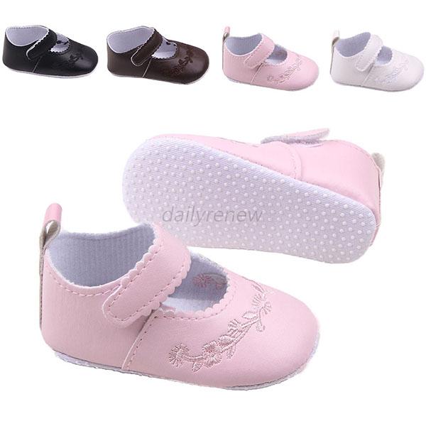 Kids Girls Pu Leather Princess Crib Shoes Newborn Comfy Outdoor Baby