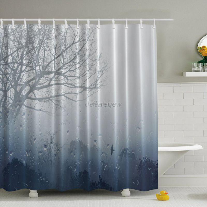 Fashion Waterproof Fabric Bath Shower Curtain Bathroom Drapes Panel ...