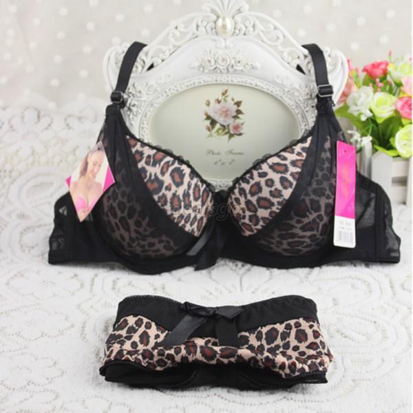 New Sexy Women Push Up Bras Underwire Bowknot Leopard Bra Set Panties 32 36 B Ebay
