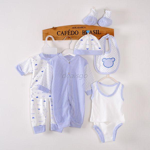 8Pcs Newborn Infant Kids Baby Boy Girl Tshirt Tops+Pants Outfit Clothes Set  eBay