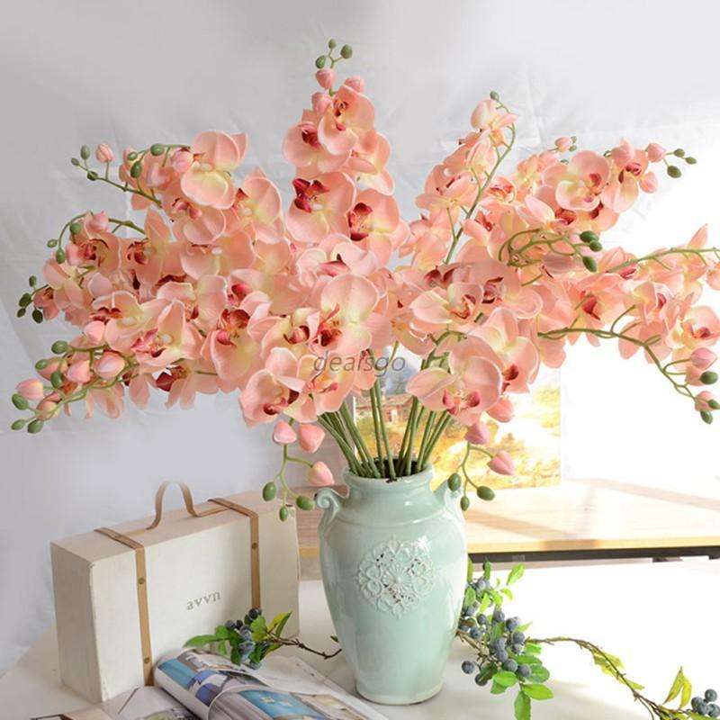 1 Head Silk Butterfly Orchid Flower Wedding Party Romantic 