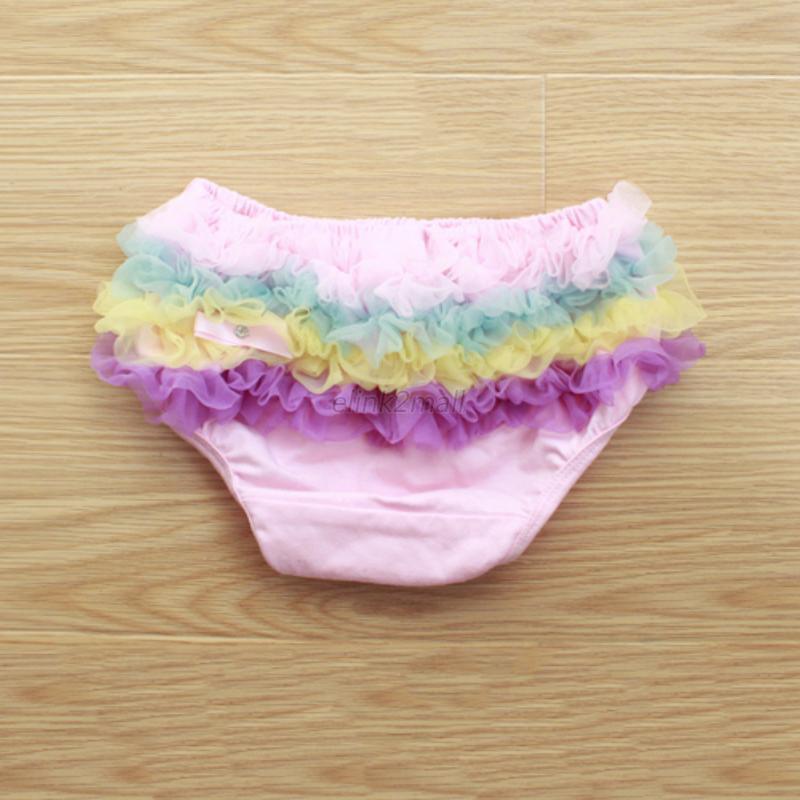 Toddler Baby Bloomers Panties Girls Cotton Lace Ruffle Nappy Diaper