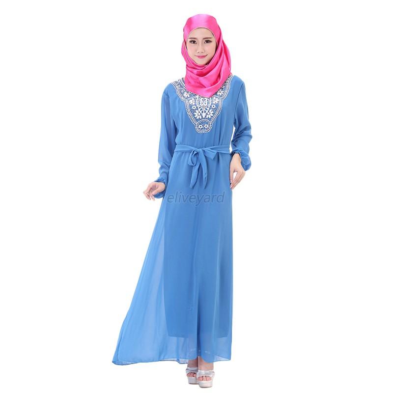 Kaftan Muslim  Women Maxi Dress  Abaya Jilbab  Islamic  