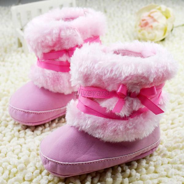 Infant Baby Girl Cute Bowknot Snow Boots Crib Shoes Toddler Warm Fleece Boots eBay