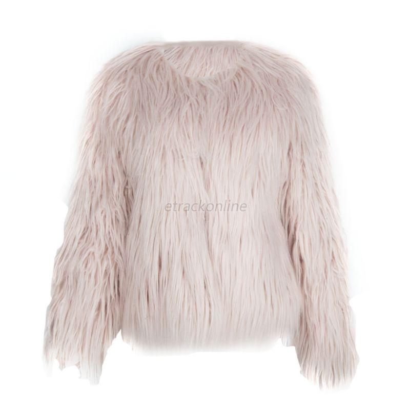 Luxury Womens Slim Faux Fur Coat Outwear Jacket Overcoat Winter Warm ...