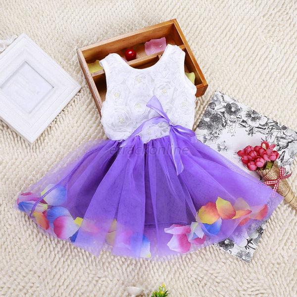 Toddler Girl's Tulle Tutu Princess Dress Pageant Party Dress Lace Bow ...