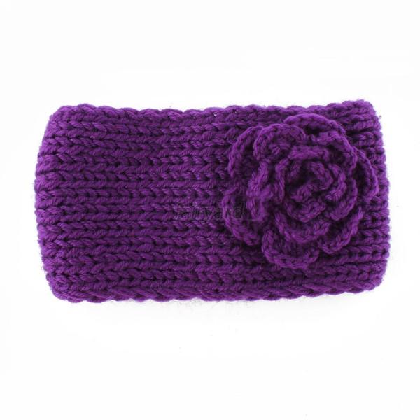 Winter Women Crochet Headband Knit Hairband Flower Ear ...