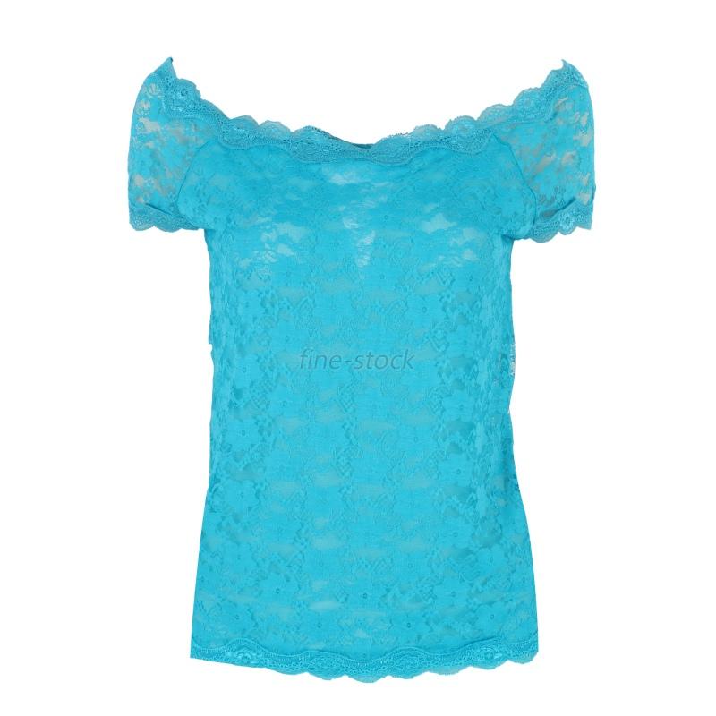New Summer Women Short Sleeve Lace Floral Elegant TShirt Casual Blouse Tops eBay