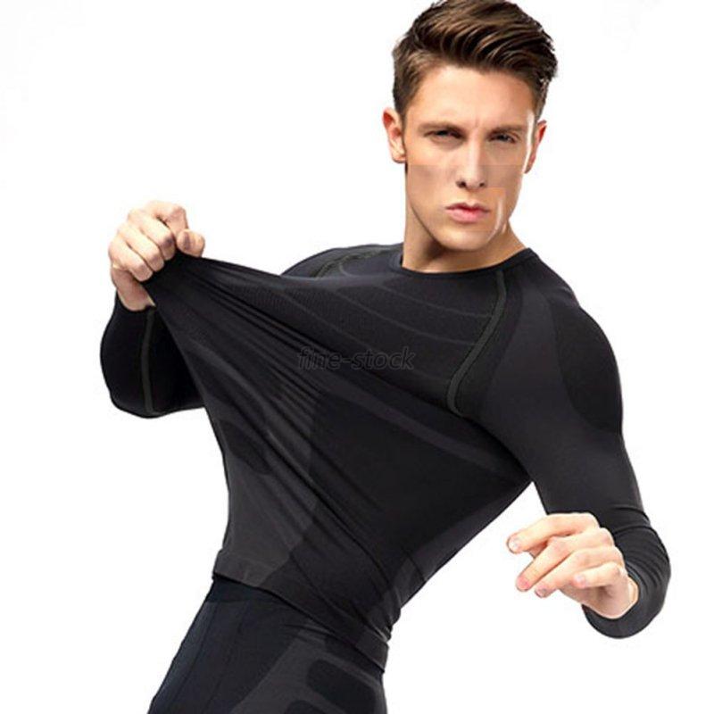 Sports Men Black Fitness Gym Base Layer Compression Outdoor Tight ...