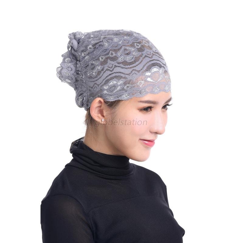 Women Soft Lace Muslim Hat Hijab Underscarf Caps Islamic 