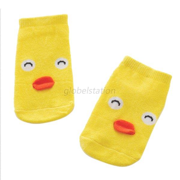 3Pairs Lovely Infant Baby Girl Boy Anti-Slip Cartoon Cotton Socks Foot ...