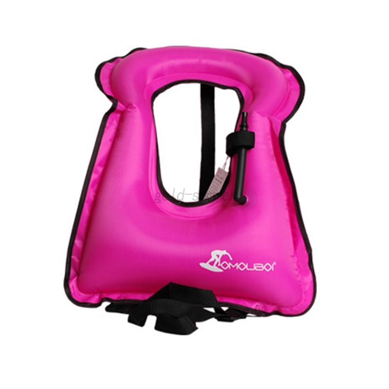 Adult Kid Inflatable Diving Safety Snorkel Jacket Swimming Vest Free