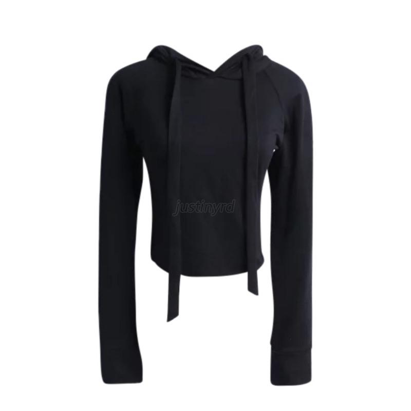 Womens Hooded Sweatshirt Jumper Sweater Loose Crop Top Coat Sports