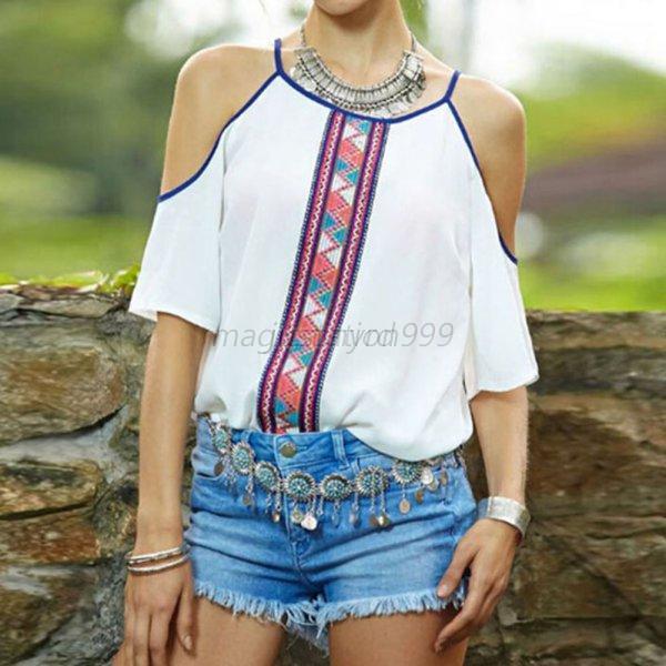 Fashionable Women Ladies Off The Shoulder Tank Tops Short Sleeve Blouse