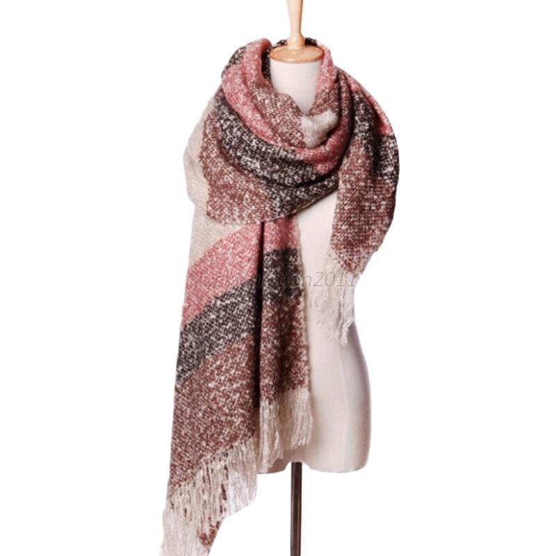 Winter Women Thick Warm Wool Cashmere Stole Scarves Scarf Shawl Wraps