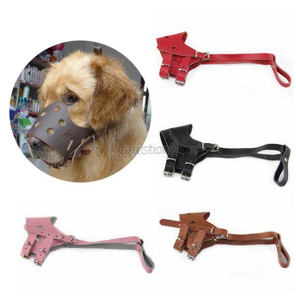 Soft Leather Dog Muzzle Grooming Anti Bite Adjustable Guardian Dogs