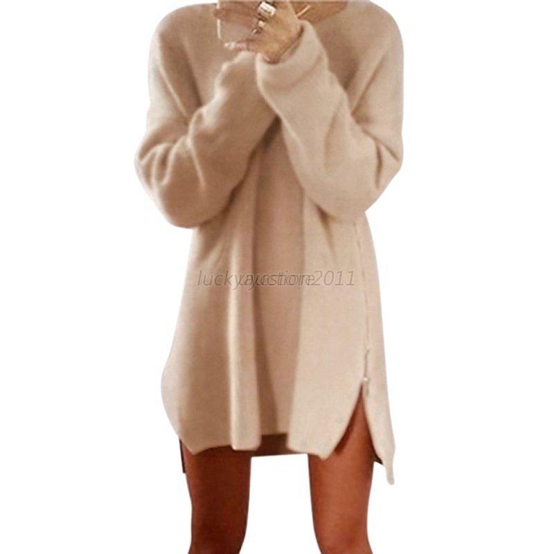 USA Women Oversized Long Sleeve Knitted Sweater Tops Cardigan ...