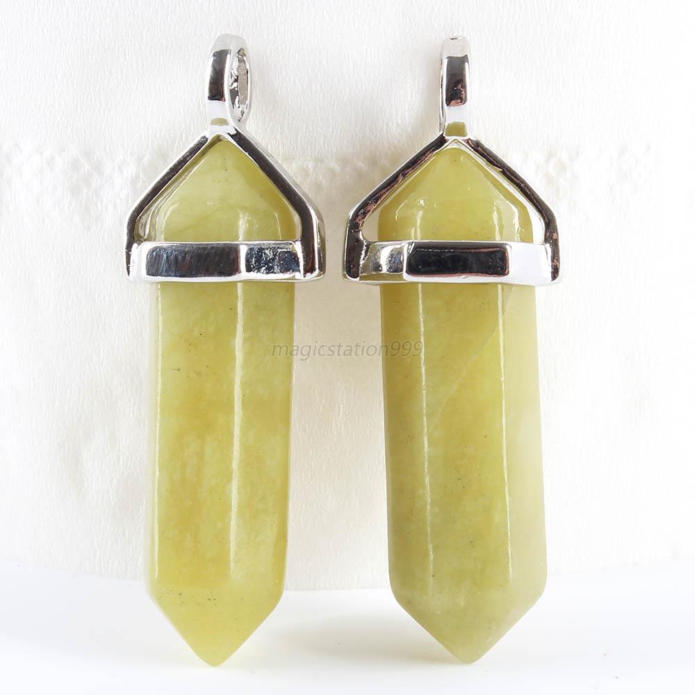 Hexagonal Point Natural Crystal Pendant Chakra Gemstone Necklace Bead