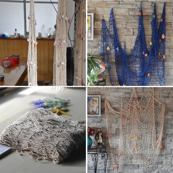 Usa Nautical Fishing Net Seaside Wall Beach Party Sea Shells Home