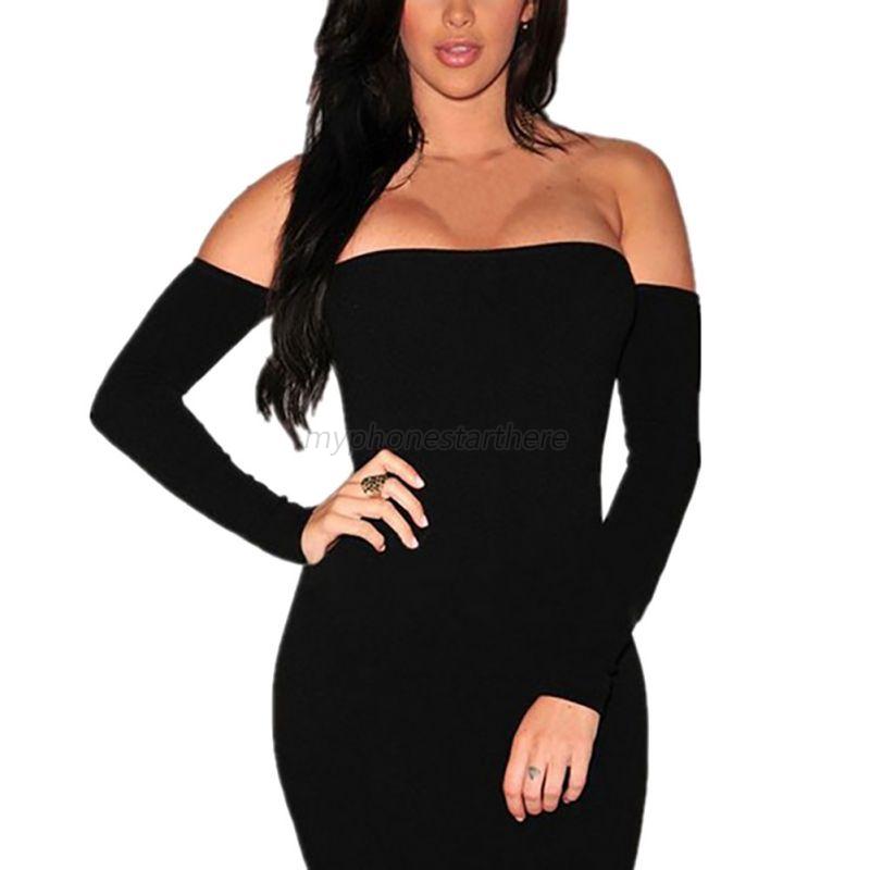 best off shoulder mini long sleeve cocktail bodycon dress