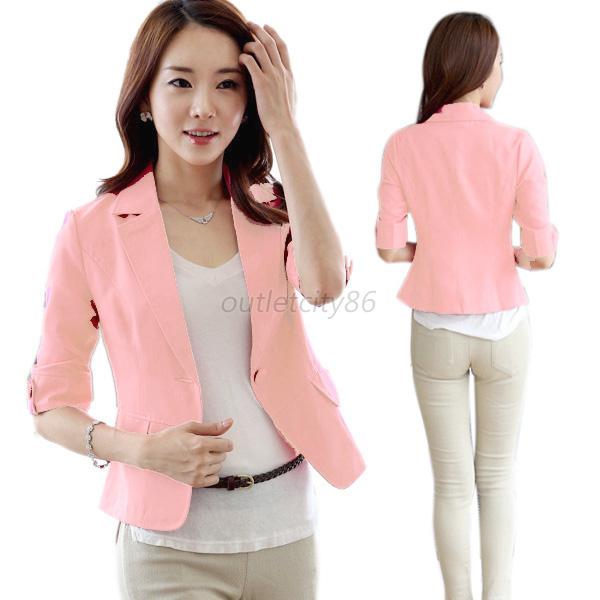 Short Women's Blazers Female Work Wear Clothing Long