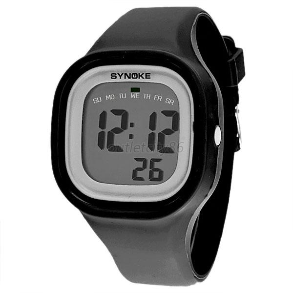Sports Watch Women Girls Waterproof Watch LED Digital Silicone Square