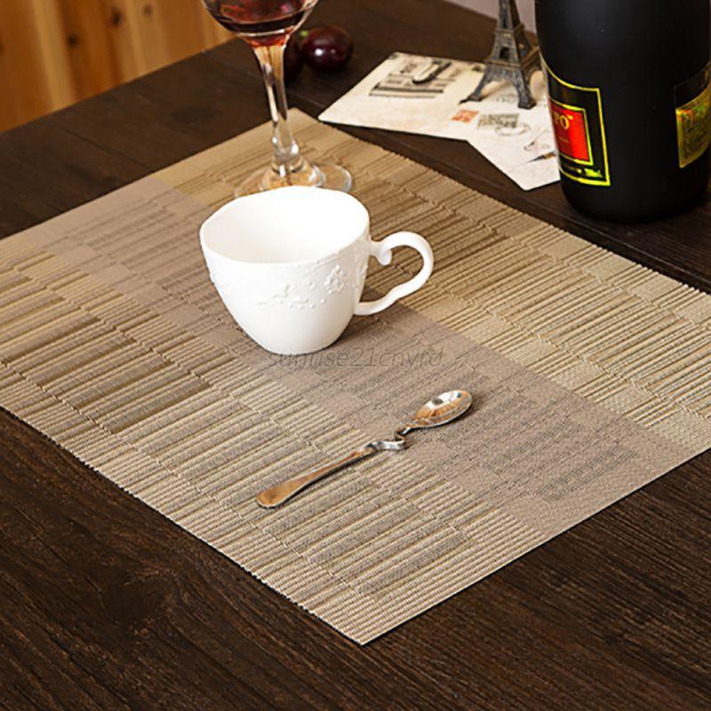 4pcs/Set Modern Style Dining Table Placemat Waterproof Restaurant Table