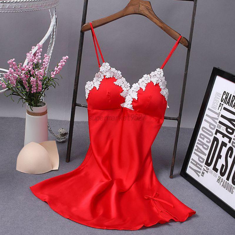 Womens Sexy Silk Satin Lace Robe Shorts Babydoll Sleepwear Nightwear ...