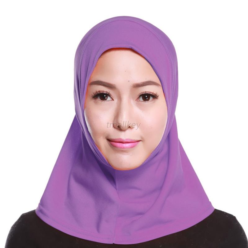 Women Muslim Cotton Long Scarf Hijab Islamic Shawls Arab Shayla   Lavender 