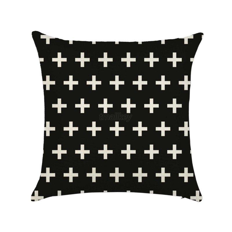 Retro Black & White Cotton Linen Throw Cushion Cover Pillow Case Home Decor eBay
