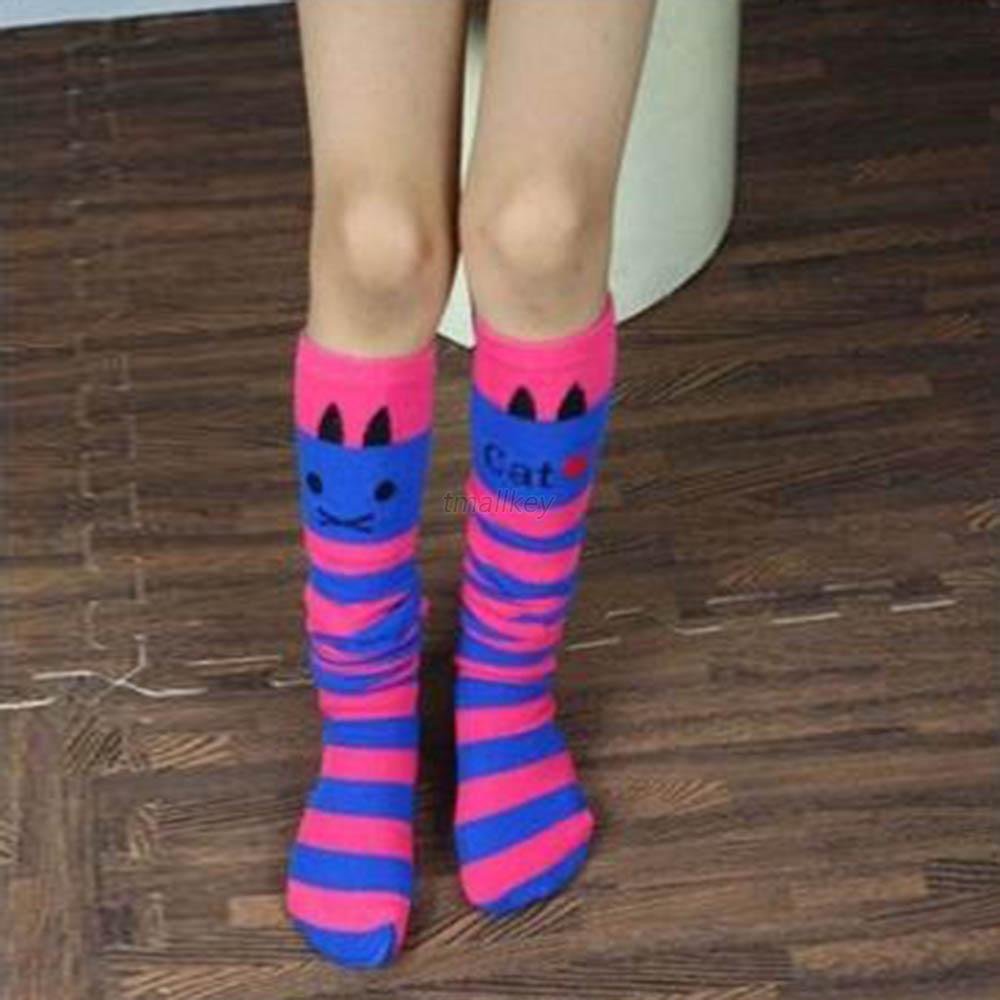 Kids Toddler Girl Knee High Socks School Cotton Socks Tights Stripe