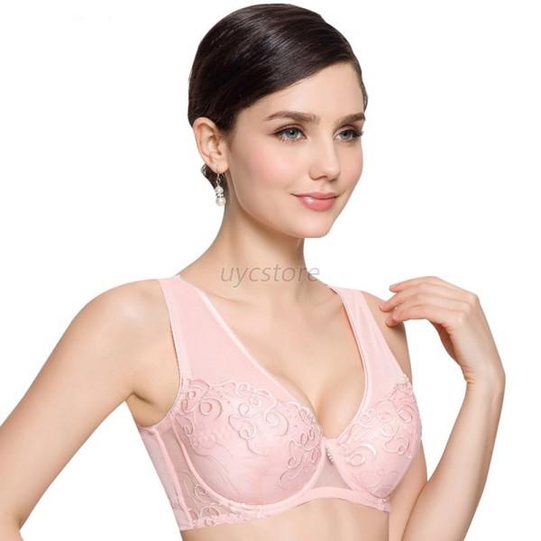 Women Embroidery Underwire Lace Bra Push Up Brassiere 36 38 40 42 C Hot