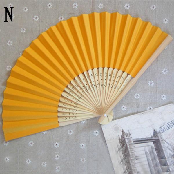 Solid Color Hand Held Paper Fans Birthday Wedding Party ...