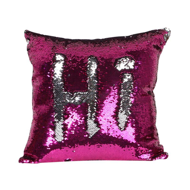 Mermaid Pillow Sequin Cover Glitter Sofa Cushion Case Room ...