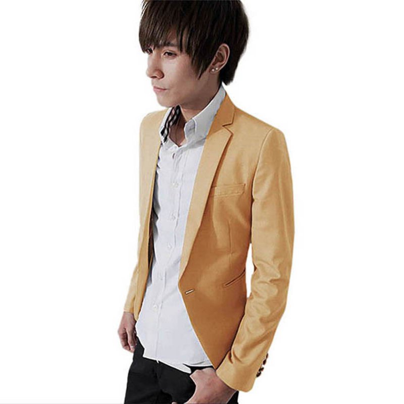  Korean  Fashion Mens Slim Fit  Stylish Casual One Button 