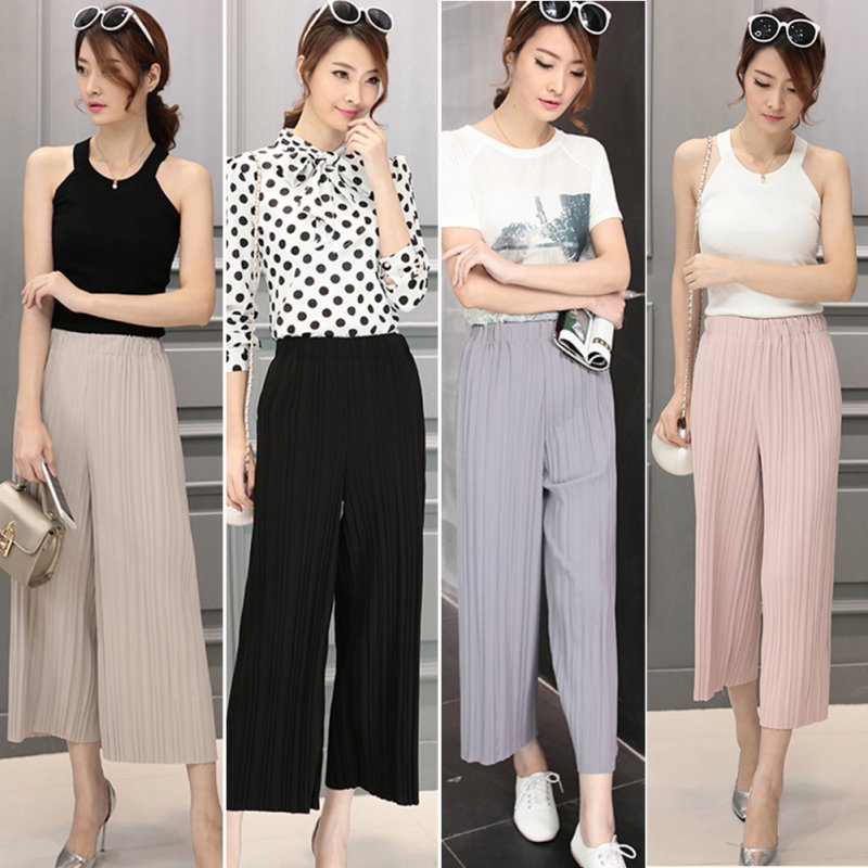 Women Sexy Fashion Casual High Waist Flare Wide Leg Long