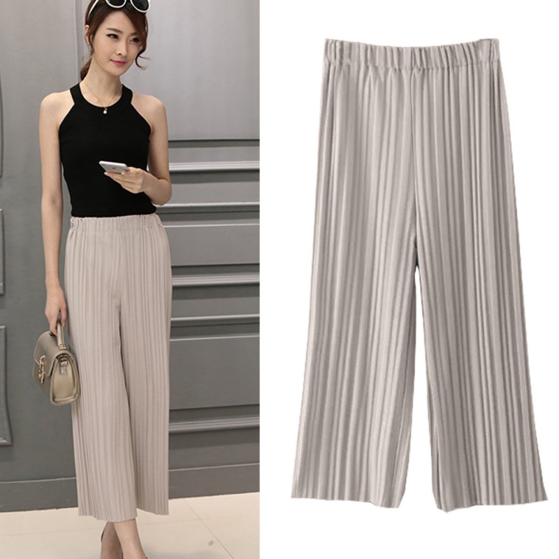 Summer Trendy Women Ladies Casual Long Loose Fit Pants Cool Chiffon ...